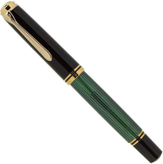 Pelikan Souveran M800 Stilou Fine Verde Cu Cerneală Roșie