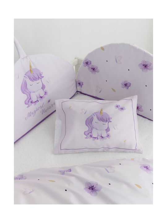 Nima Baby Sheets Set Crib Cotton Fitted Lilac 70x140cm 3pcs