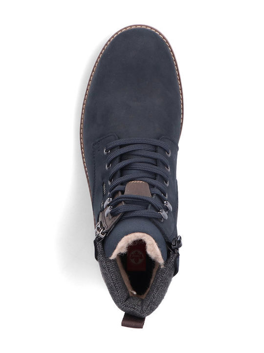 Leather Blue Men's Boots Waterproof Anatomical