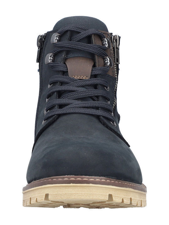 Leather Blue Men's Boots Waterproof Anatomical
