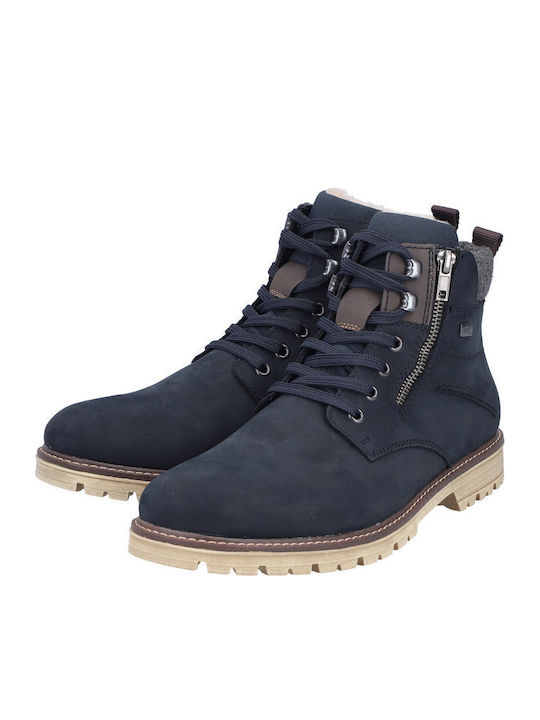 Leather Blue Men's Boots Waterproof Anatomical