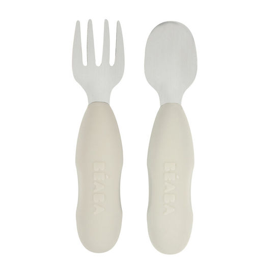 Beaba Set Tacâmuri pentru bebeluși din Metal Gri