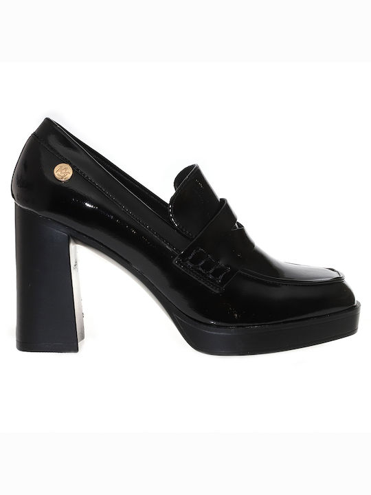 Envie Shoes Leather Black High Heels