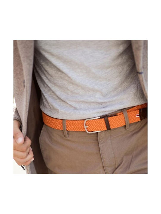 Men's Knitted Belt La Boucle Amsterdam MONO Orange B10-100440