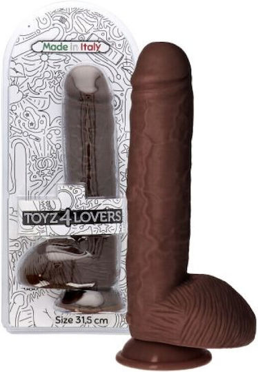 Toyz4lovers Bruto Glass Dildo with Balls and Suction Cup Brown 31cm