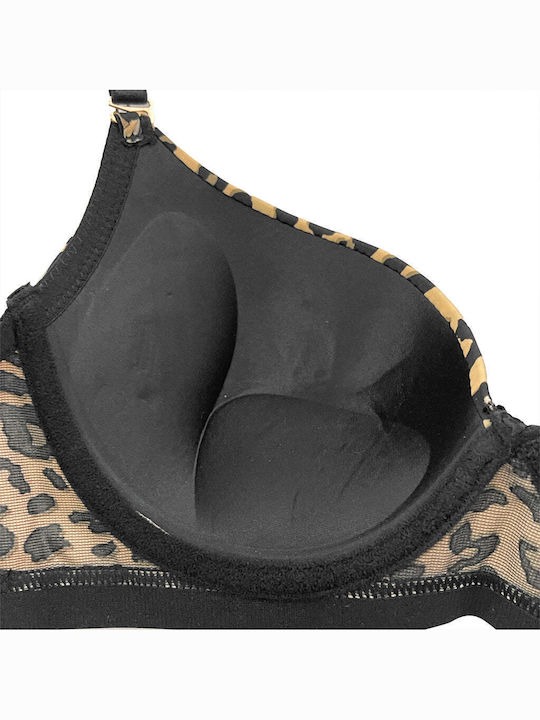 Leopard Σουτιέν mit leichter Polsterung mit Bügel