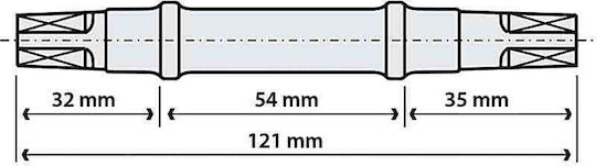 Brn Bicycle Bottom Bracket Axle Cotterless 32 54 35mm 121mm Per03l