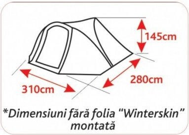 Baracuda HYT075-WS Cort De Camping De Iarnă Pentru Pescuit Tunel Gri Cu Dublu Material Pentru 2 Persoane 280x310x145cm