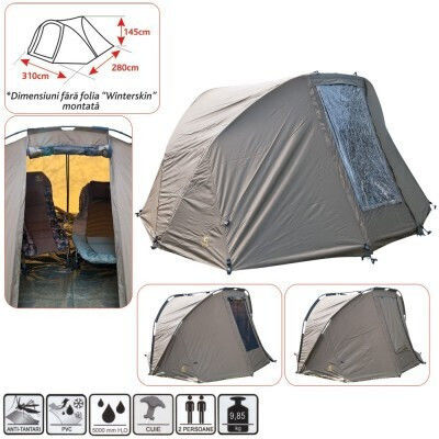 Baracuda HYT075-WS Cort De Camping De Iarnă Pentru Pescuit Tunel Gri Cu Dublu Material Pentru 2 Persoane 280x310x145cm