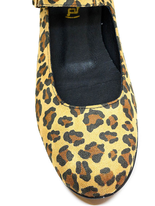 Lederne Damen Ballerinas in Braun Farbe