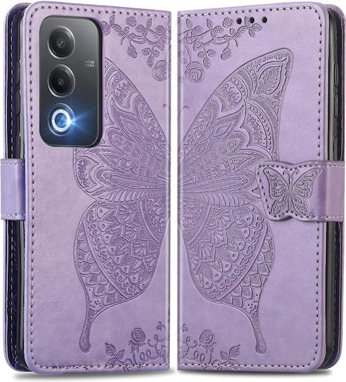 Калъф за Oppo A80 с крила на пеперуда - лилав