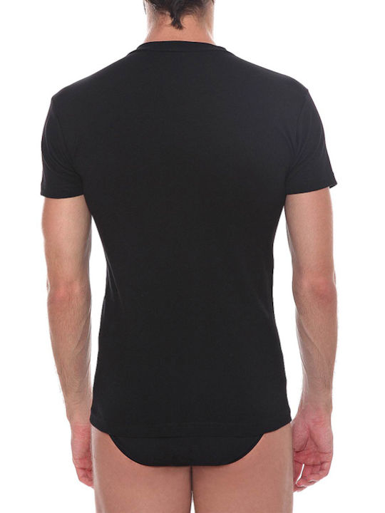 Vero by Aslanis Men's Undershirt Short-sleeved in Black Color