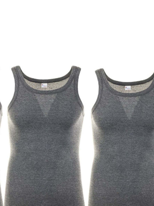 Panda Clothing Men's Undershirts Sleeveless in Gray Color 3Pack