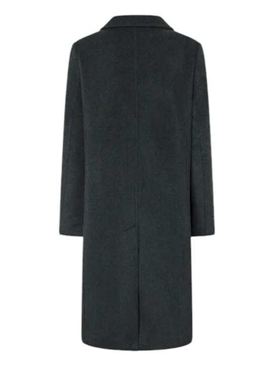 Beth Women's Gray Coat with Buttons