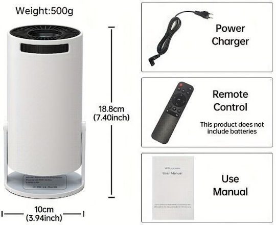 Mini Projector LCD HD Λάμπας LED με Ενσωματωμένα Ηχεία 105729