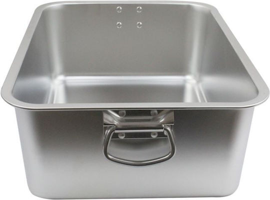 Deep Stainless Steel Tray Ek-5015 Ss Metal Handles 50x35x15 Cm