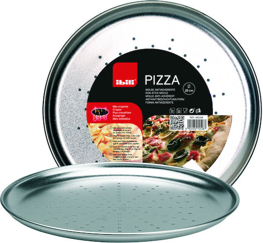 Tavă pentru Pizza Perforată Ibili-Classica din Oțel Inoxidabil 28 Cm Argintiu
