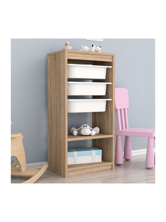 Kids Chest of Drawers with 3 Drawers 45.5x30x92cm