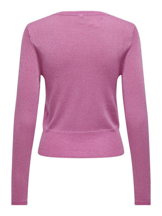 Mella Damen Langarm Kurz Pullover Rosa