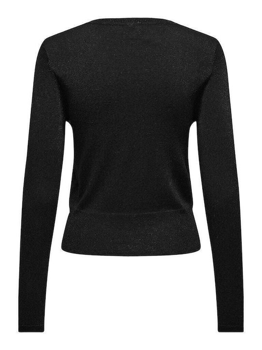 Damen Langarm Kurz Pullover Schwarz