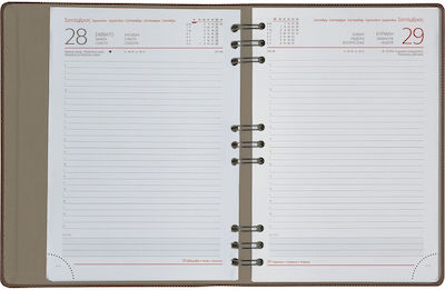 THeofylaktos Rivoli Daily Agendas 2025 Black Spiral 14.5x20.5cm