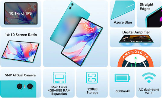 Teclast P30 10.1Inches Tablet (4GB/128GB) Blue