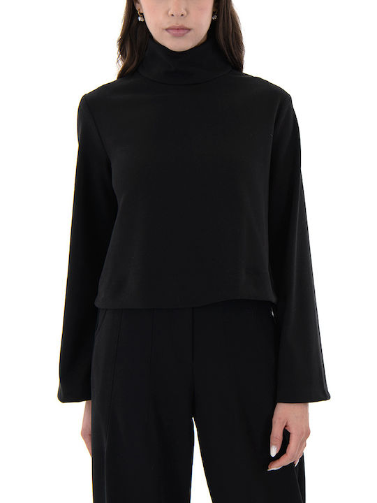 Moutaki Women's Blouse with Zipper Black