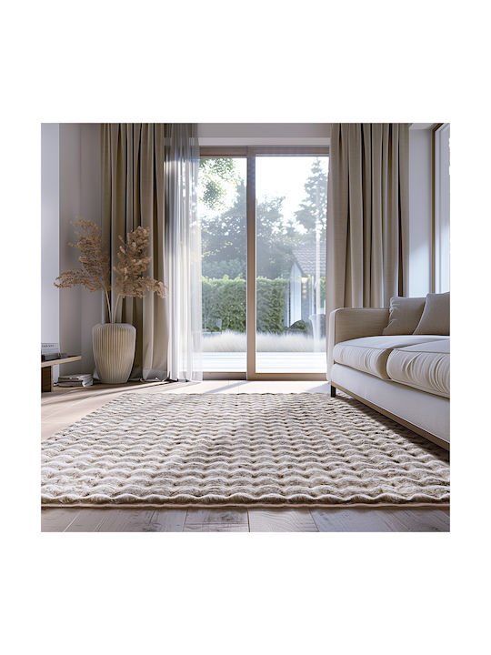 Beauty Home 9648 Anti-slip Rug Rectangular Shaggy Beige