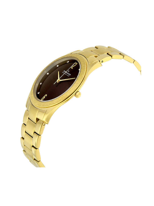 Skagen Watch with Gold Metal Bracelet