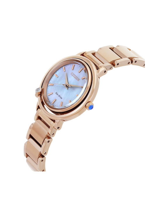 Citizen Eco-drive Watch with Pink Gold Metal Bracelet