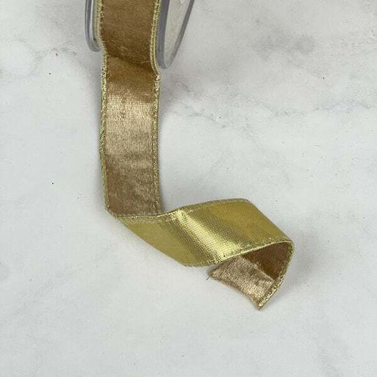 Kappa Decor Weihnachtliche Farbband Stoff Gold 450x2.5cm 1Stück