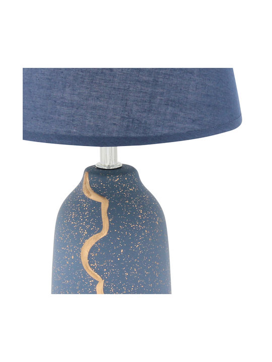 Keskor Ceramic Table Lamp for Socket E14 with Blue Shade and Base