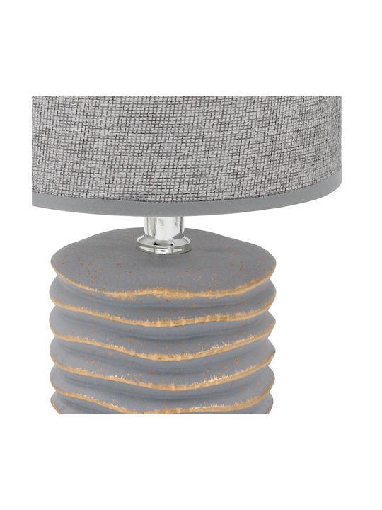 Keskor Ceramic Table Lamp for Socket E14 with Gray Shade and Base
