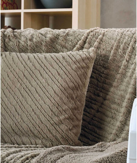 Kentia Libeth Pelzige Decke Couch 130x180cm Taupe