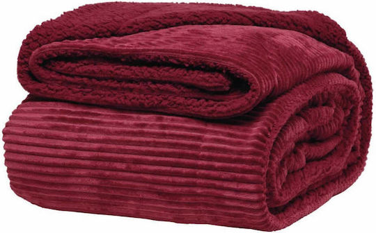 Kentia Spencer Κουβέρτα Γούνινη King Size 260x240εκ. Wine