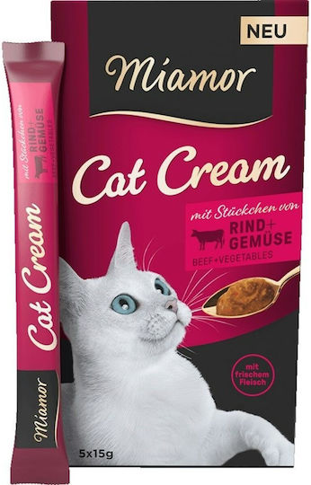 Miamor Wet Food for Adult Cats in Pouches with Beef Gluten-Free 5x15gr