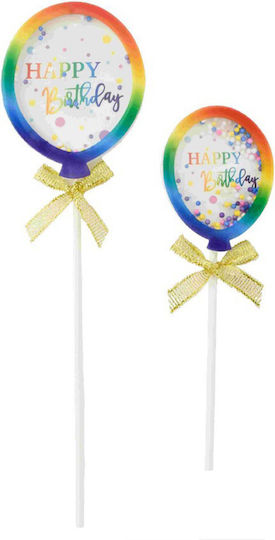 Tpster Happy Birthday Balloons Decor pentru Tort 2buc