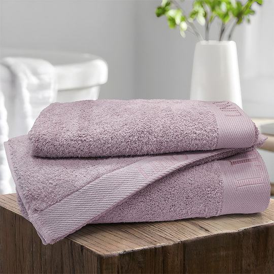 Lino Home Πετσέτα Χεριών Brandy 40x60εκ. Lilac Βάρους 650gr/m²