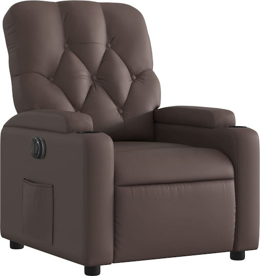 Relaxsessel mit Fußhocker aus Kunstleder Coffee 74x86.5x93.5cm