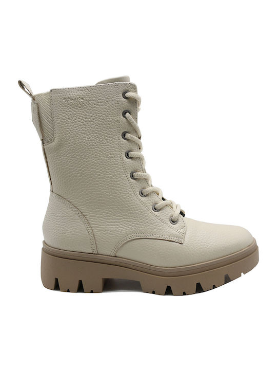 Leder Stiefeletten Damen Beige