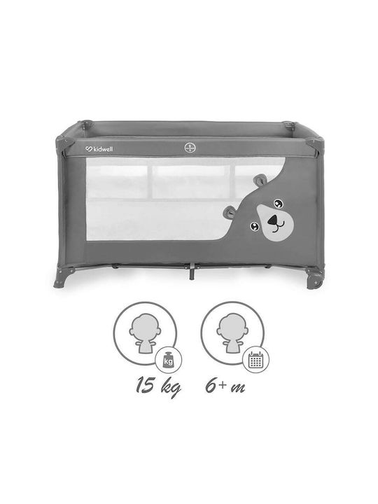 Kidwell Blissy Кошара за игра 2 Нива с Матрак Сив 125x65см