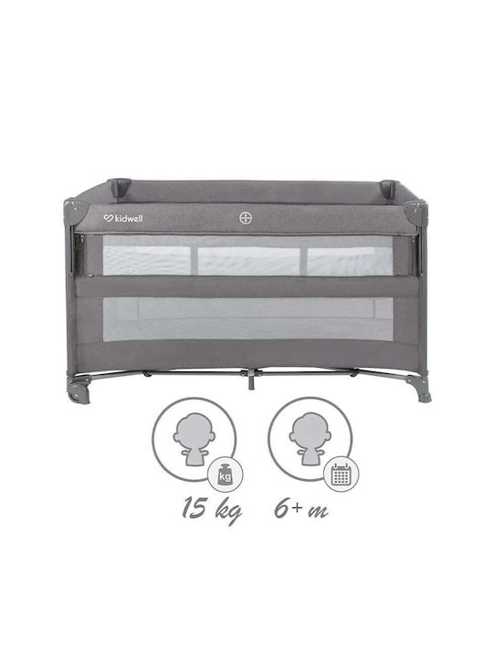 Kidwell Blissy Παρκοκρέβατο 2 Επιπέδων με Στρώμα Γκρι 125x65cm