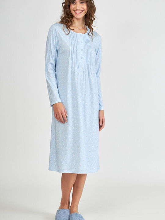 Harmony Winter Women's Nightdress Light Blue