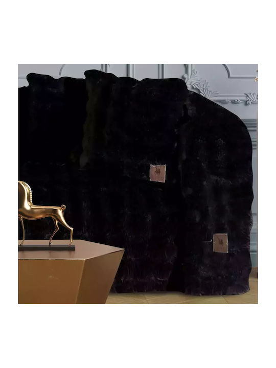 Greenwich Polo Club 3938 Sofa Throw 2 Seater Fur 180x250cm Black