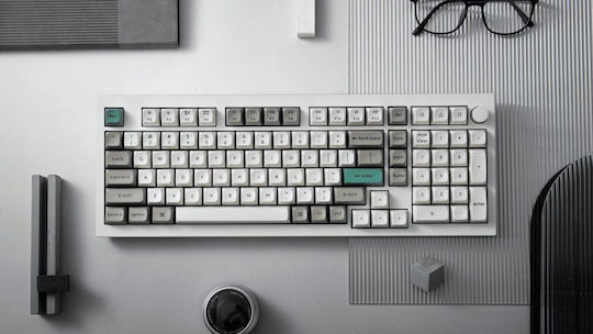 Keychron Q5 Max Q5M-P1 QMK/VIA Q5M-P1 Ασύρματο Gaming Μηχανικό Πληκτρολόγιο με Gateron Jupiter Red διακόπτες και RGB φωτισμό (Αγγλικό US) Shell White