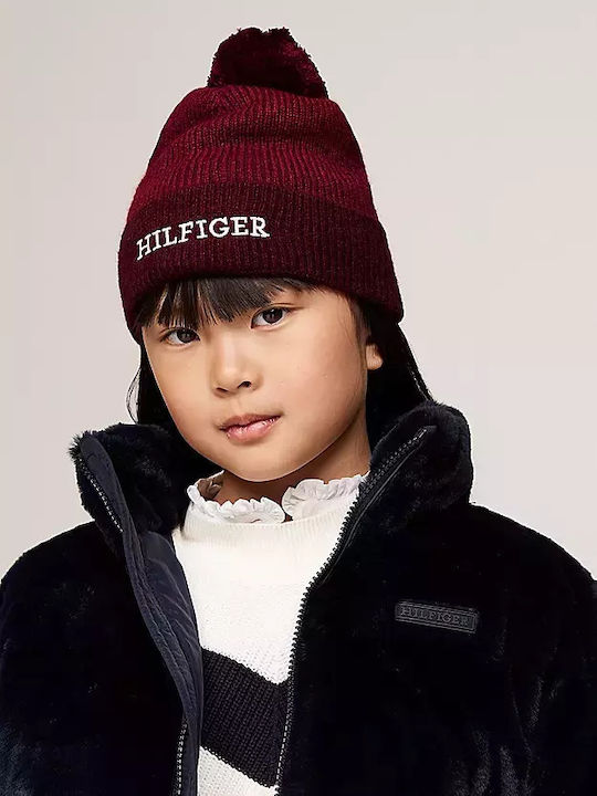 FLAG Kids Beanie Knitted Burgundy