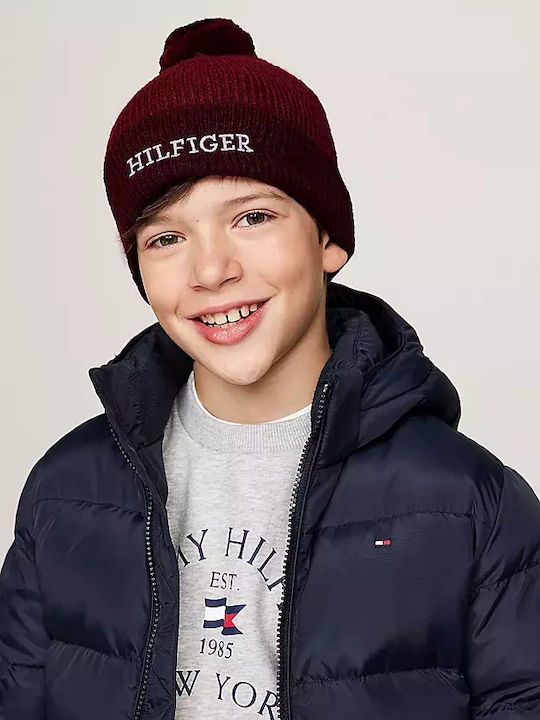 FLAG Kids Beanie Knitted Burgundy