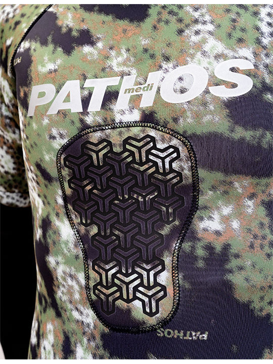 Pathos Medi Divisible Wetsuit Shaved with Chest Pad for Speargun Green Camouflage 7mm