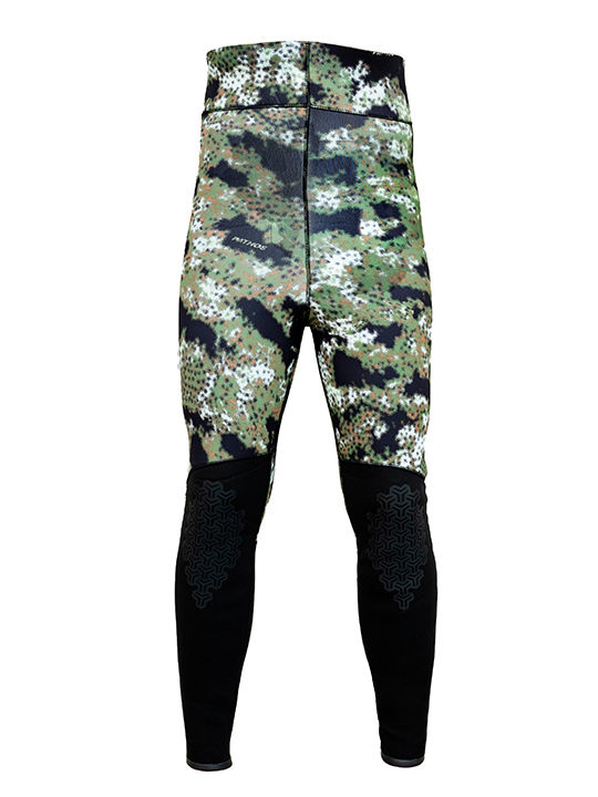 Pathos Medi Divisible Wetsuit Shaved with Chest Pad for Speargun Green Camouflage 3mm