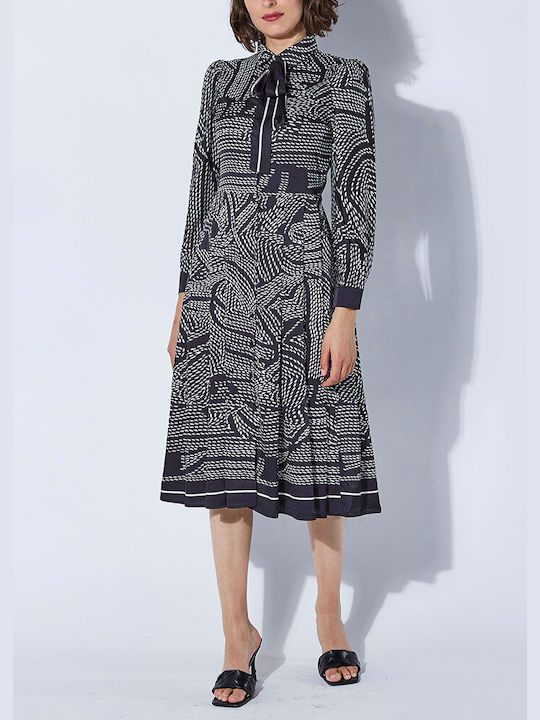 Midi Kleid Black-White